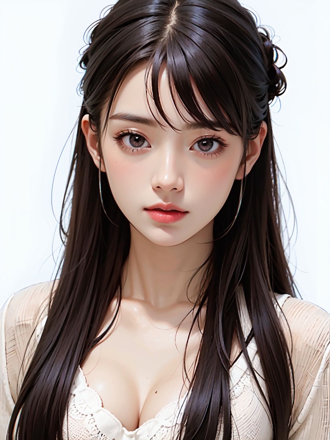 1girl,  face,  white background on Tensor.Art