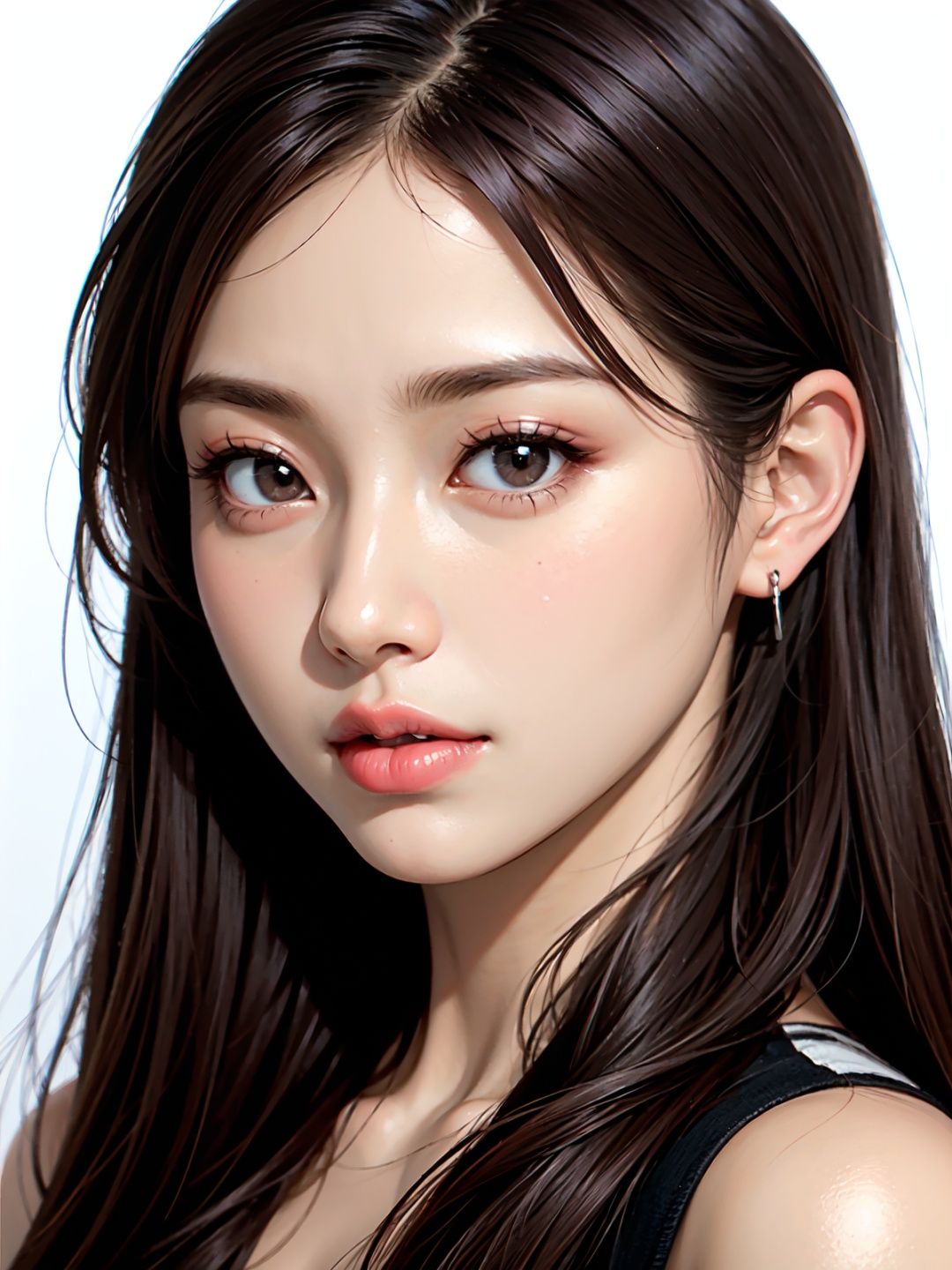1girl,face,white background