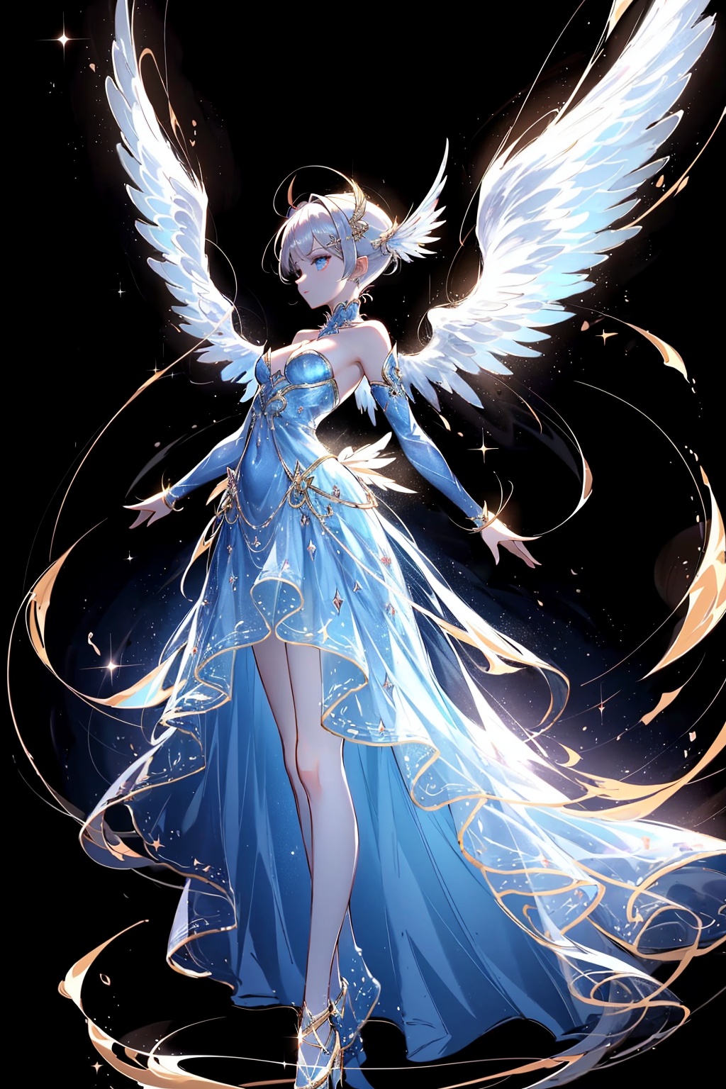  Best quality, 8k, cg, a close up of a person in a dress with wings, glowing angelic being, ethereal angelic being of light, astral fairy, ethereal wings, tron angel, ethereal essence, angel spirit guide, ethereal anime, white glowing aura, of beautiful angel, of an beautiful angel girl, beautiful angel, angelical, ethereal!!!, wings made of light, beautiful gothic xray angel