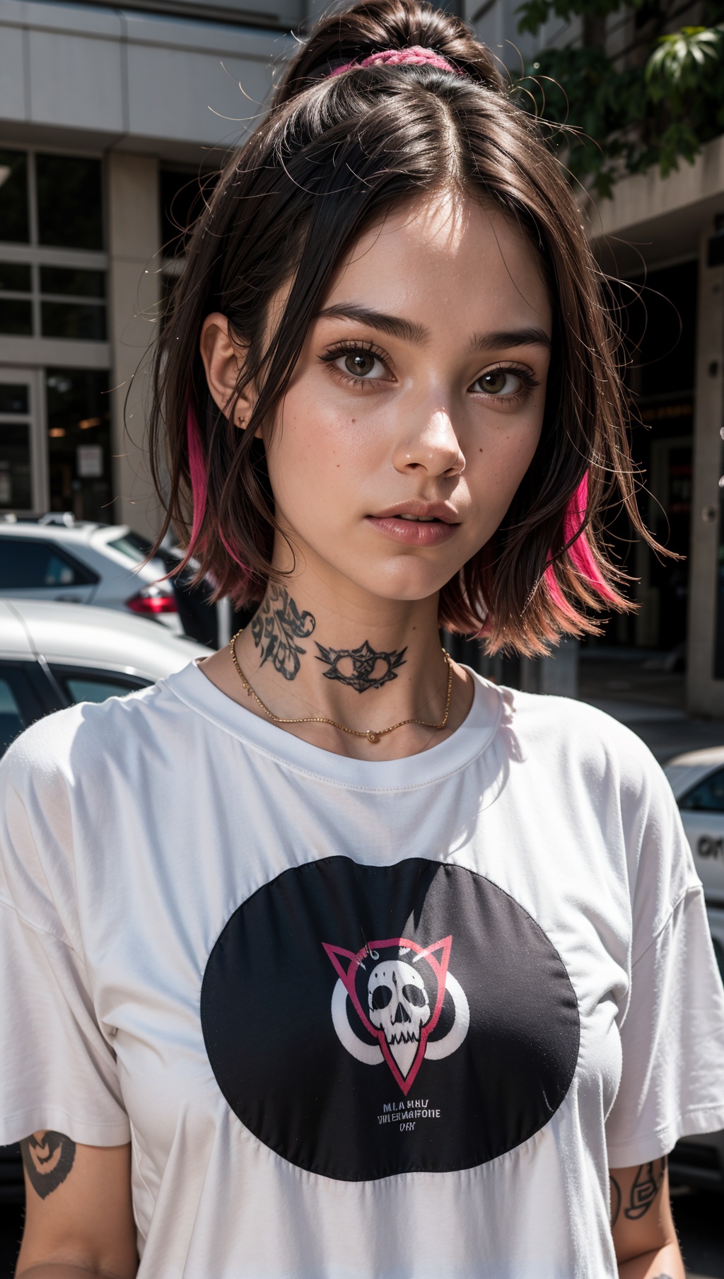 upper body portrait,  raw essence of a tattooed street style icon,  rebellious energy on Tensor.Art