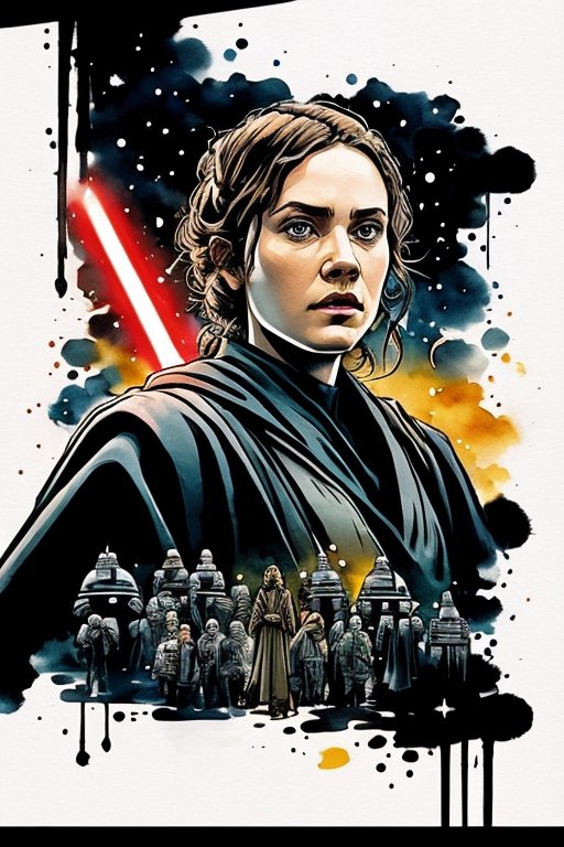 star wars,  jedi,  ink on Tensor.Art