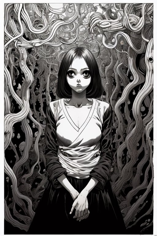 katsuya terada,  1 girl,  line art on Tensor.Art
