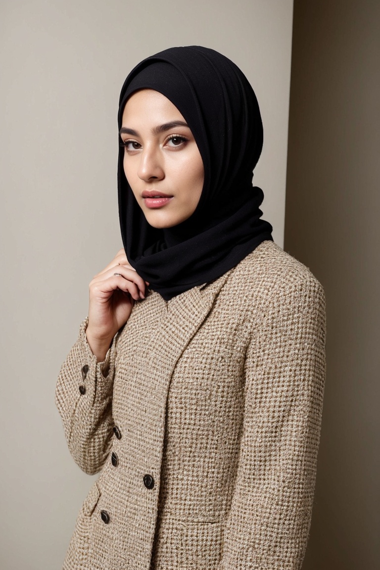 Nasrin,  an 18-year-old Iranian girl,  showcases her modern hijab fashion style. She wears a stylish and fashionable outfi...