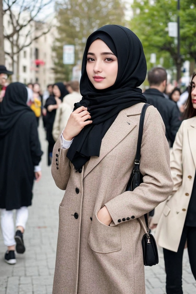 Nasrin,  an 18-year-old Iranian girl,  showcases her hijab college fashion style. She wears a trendy and fashionable outfi...