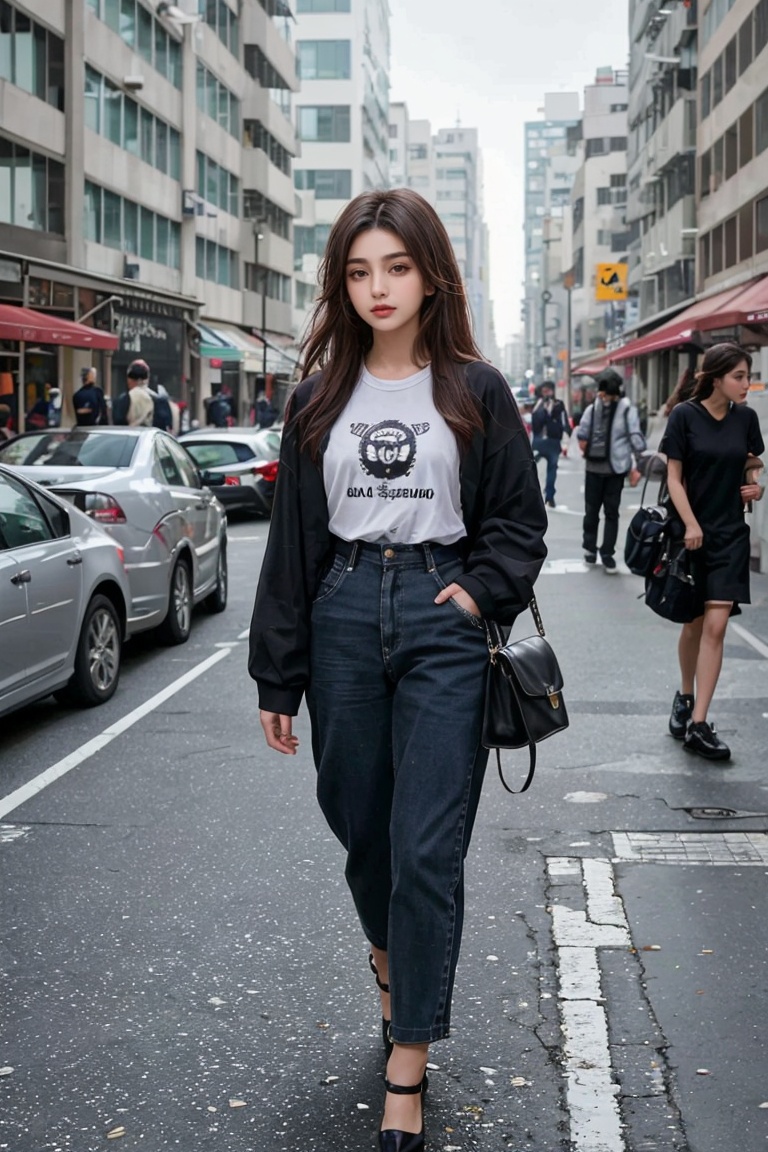 Nasrin,  an 18-year-old Iranian girl,  showcases her urban fashion style with a touch of Iranian flair. She wears a trendy...