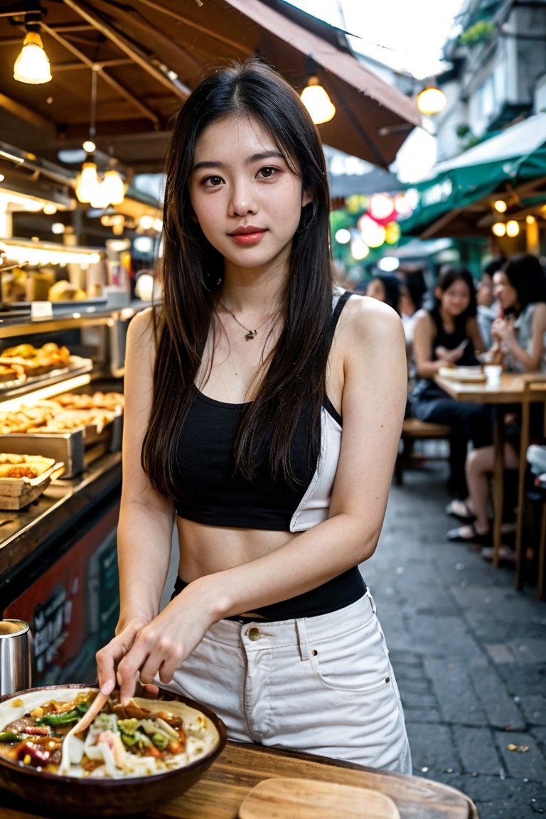 Nguyen,  an 18-year-old Vietnamese girl,  embarks on a dynamic street food adventure. She indulges in a variety of delicio...