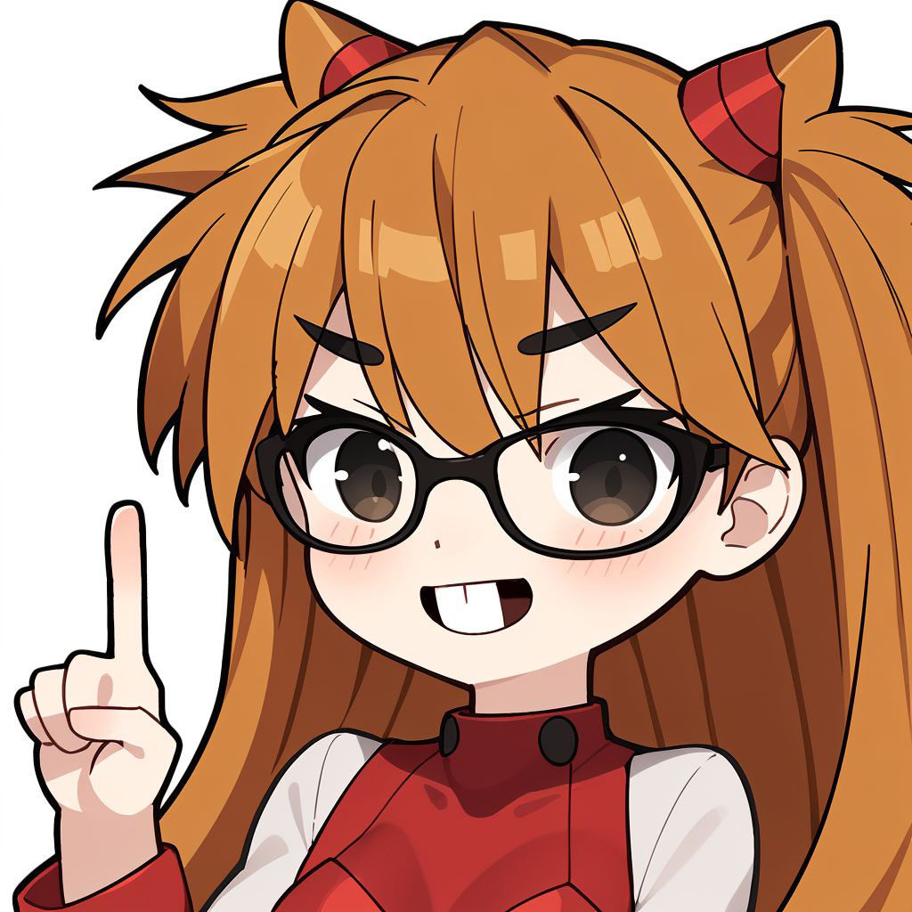 asuka langley,  chibi,  glasses on Tensor.Art