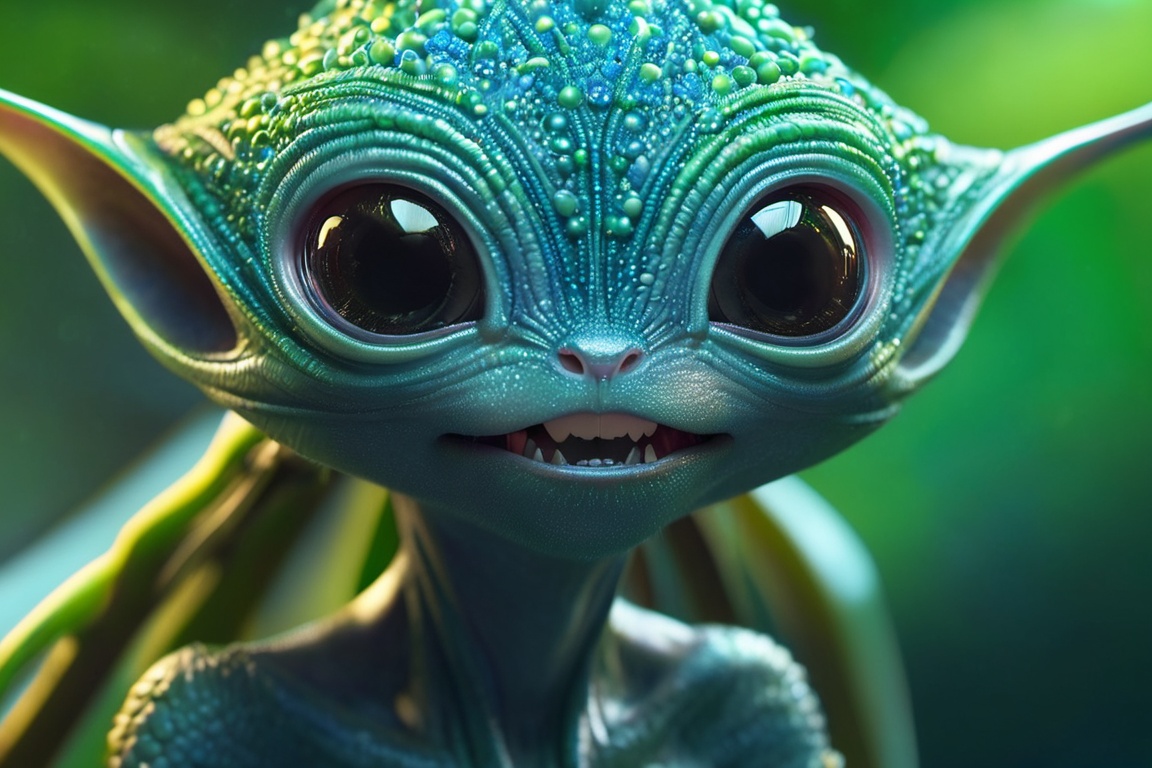 Cute creature from Space. terraforming. Alien Flora,  Miki Asai Macro photography,  close-up on Tensor.Art