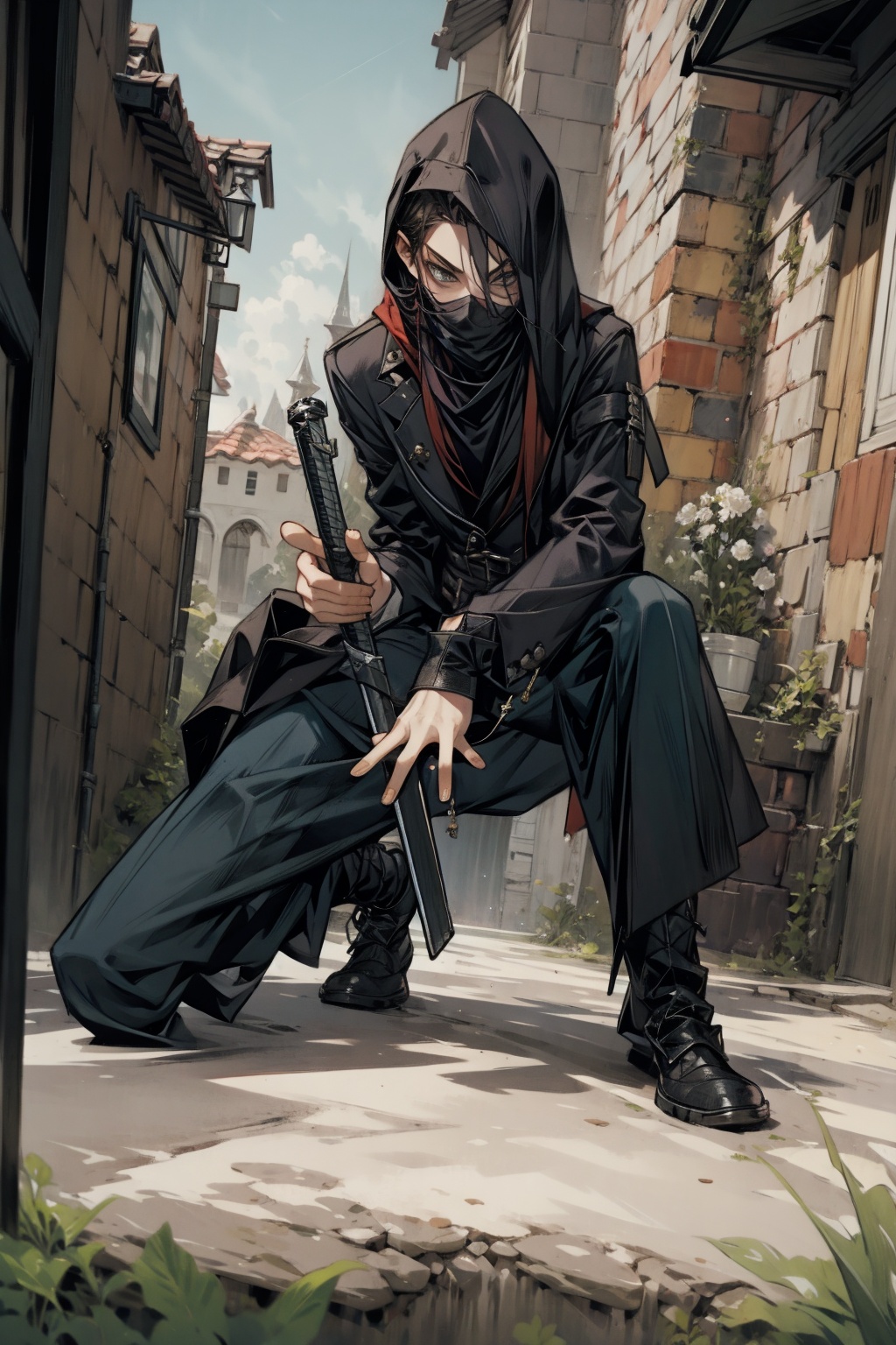  absurdres,incredibly absurdres,reality,realistic,,(solo:1.2),1boy,full_shot, assassin