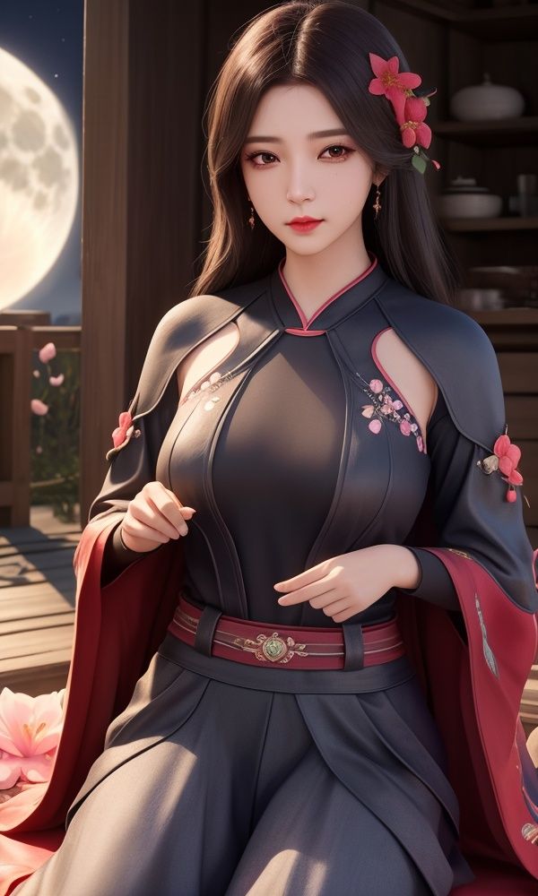 (,1girl, ,best quality, )<lora:354-DA-遮天-林佳:0.6>,, ,masterpiece, (( , )),, realistic,science fiction,mole, ultra realistic 8k cg, ,tamari \(flawless\),     ,lily \(flower\) ,full moon ,strawberry blossoms      (()), (),