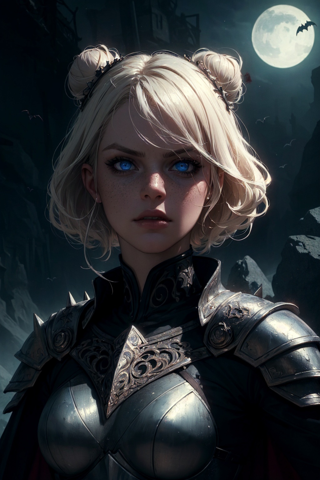 1girl,  ***** woman,  freckles on Tensor.Art