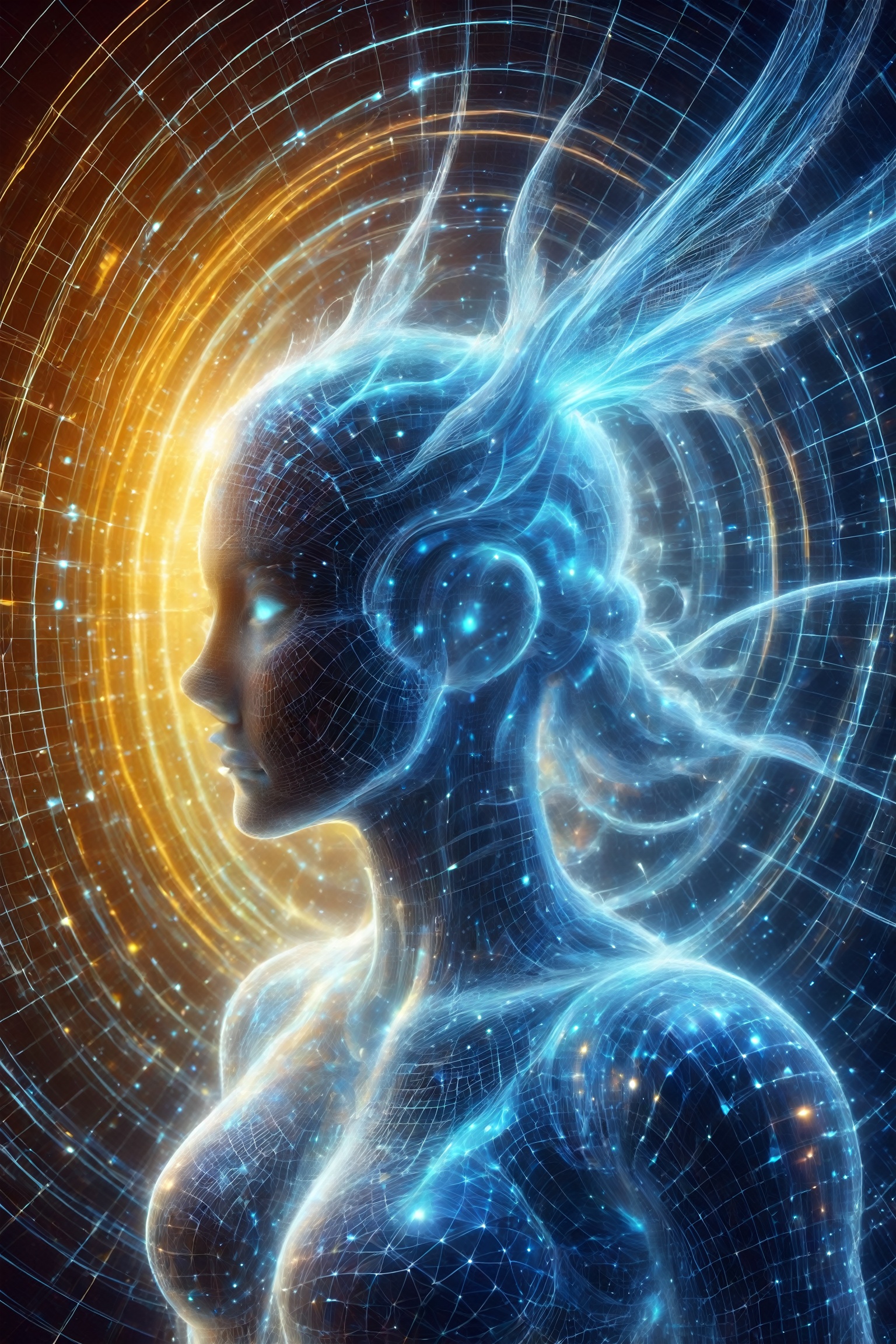 Hologram girl,  hologram,  no humans on Tensor.Art