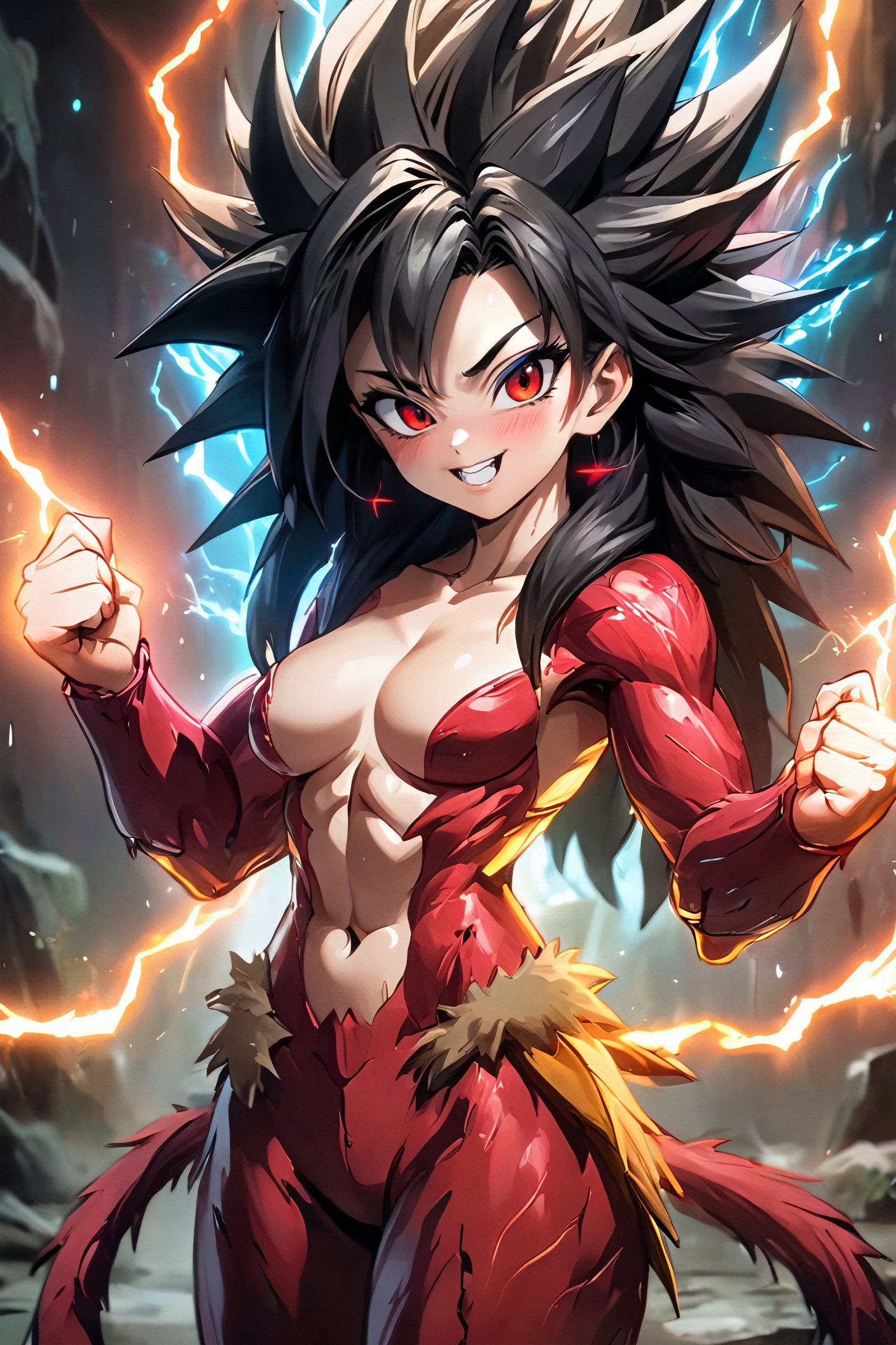 uWudemon,  young anime girl,  arch lightning on Tensor.Art