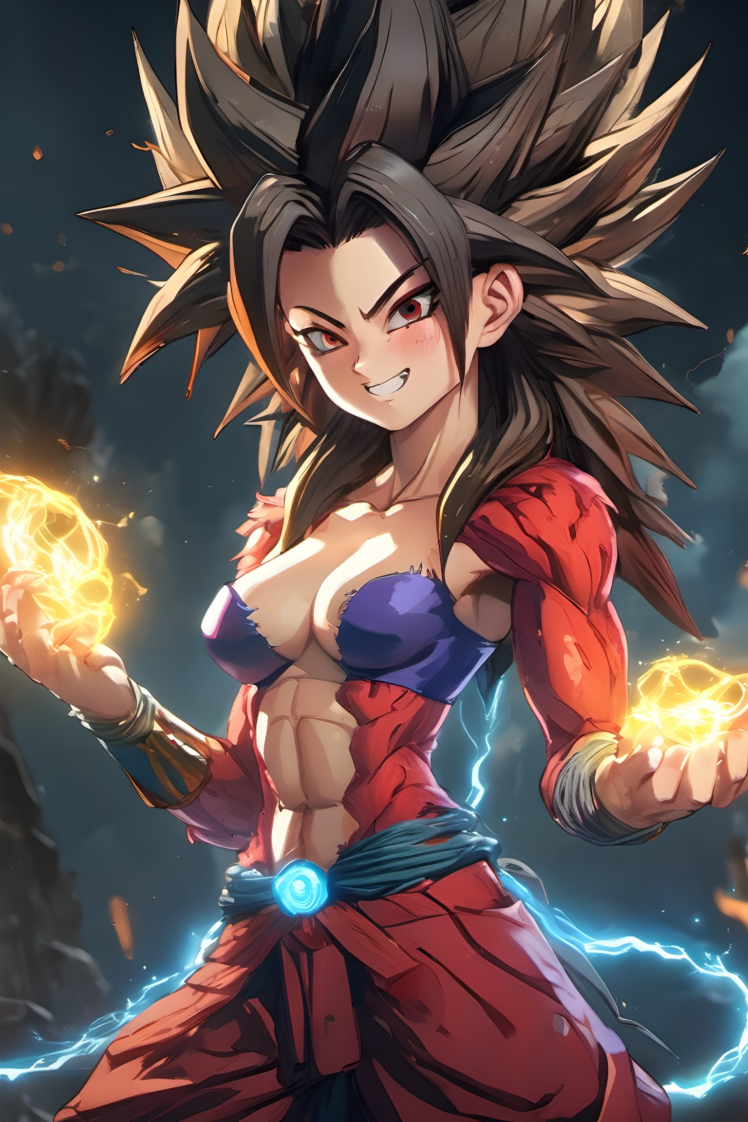 uWudemon,  young anime girl,  arch lightning on Tensor.Art