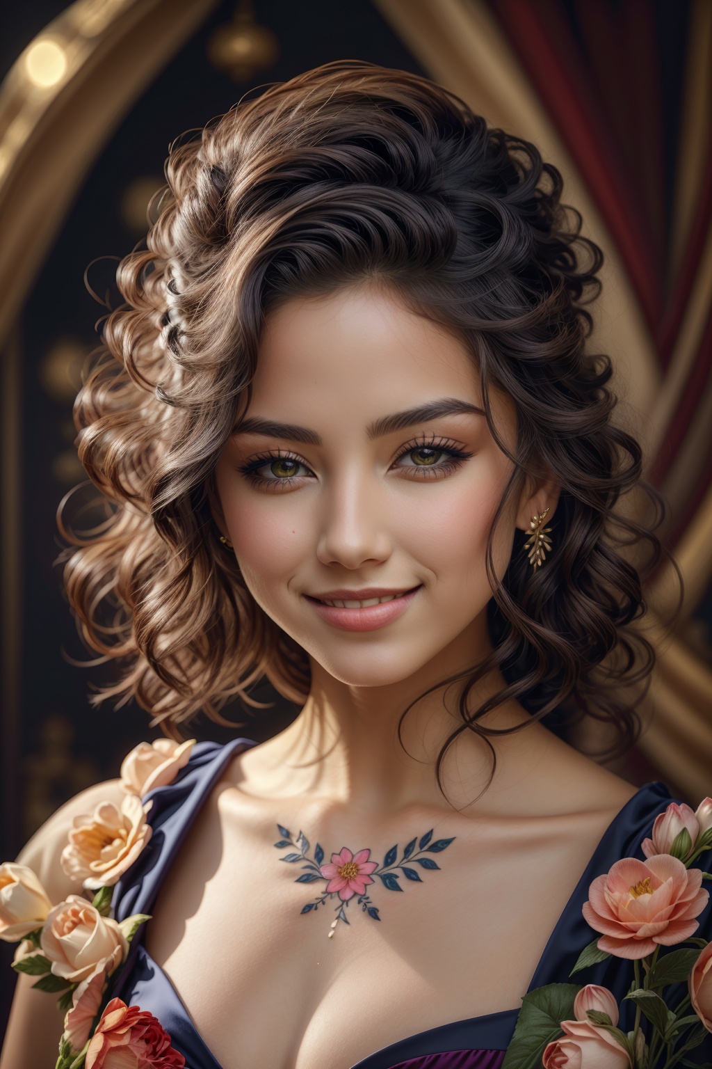 Closed lips,  cute smile,  portrait on Tensor.Art