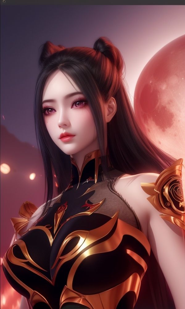 (,1girl, ,best quality, )<lora:357-DA-天行九歌-焰灵-红装:0.7>,,ultra detailed background,ultra detailed background,ultra realistic 8k cg,, ,masterpiece, (( , )),, ,science fiction,mole, ,tamari \(flawless\),   ,red moon, black rose,     (()), (),