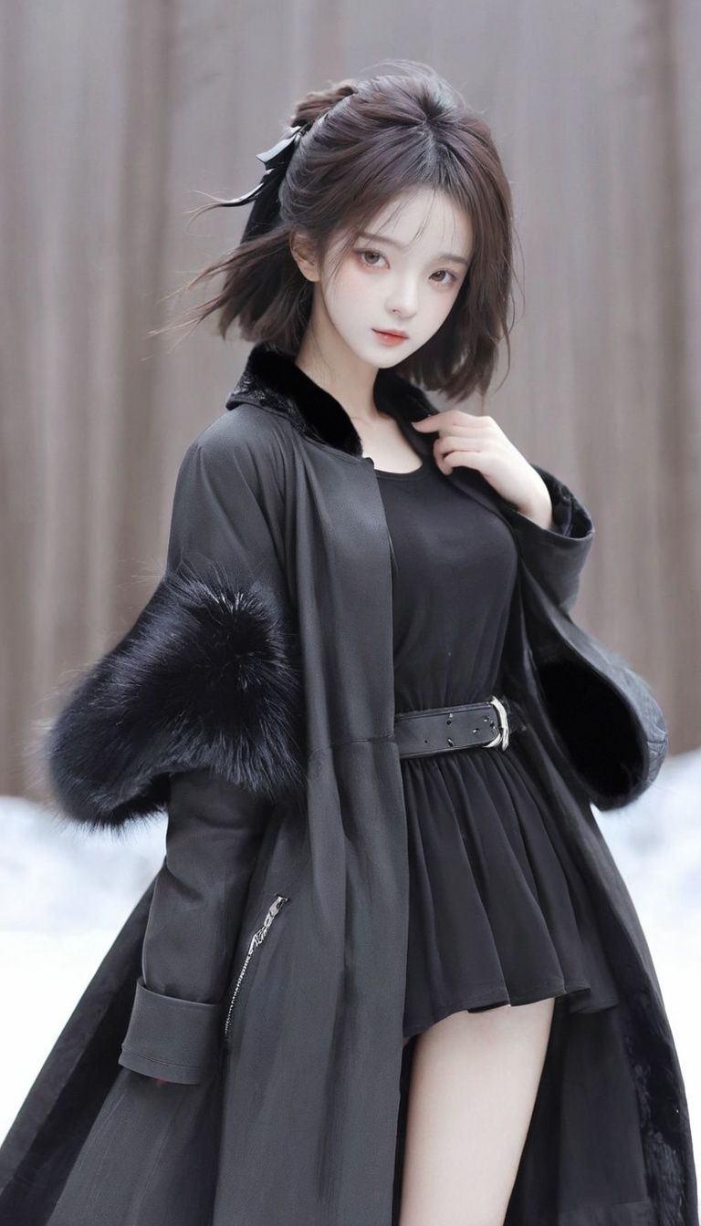 <lora:xl-shanbailing-1123Hanfu-000010:0.8>,clothes,1girl,fur_coat,black_clothes,mecha,