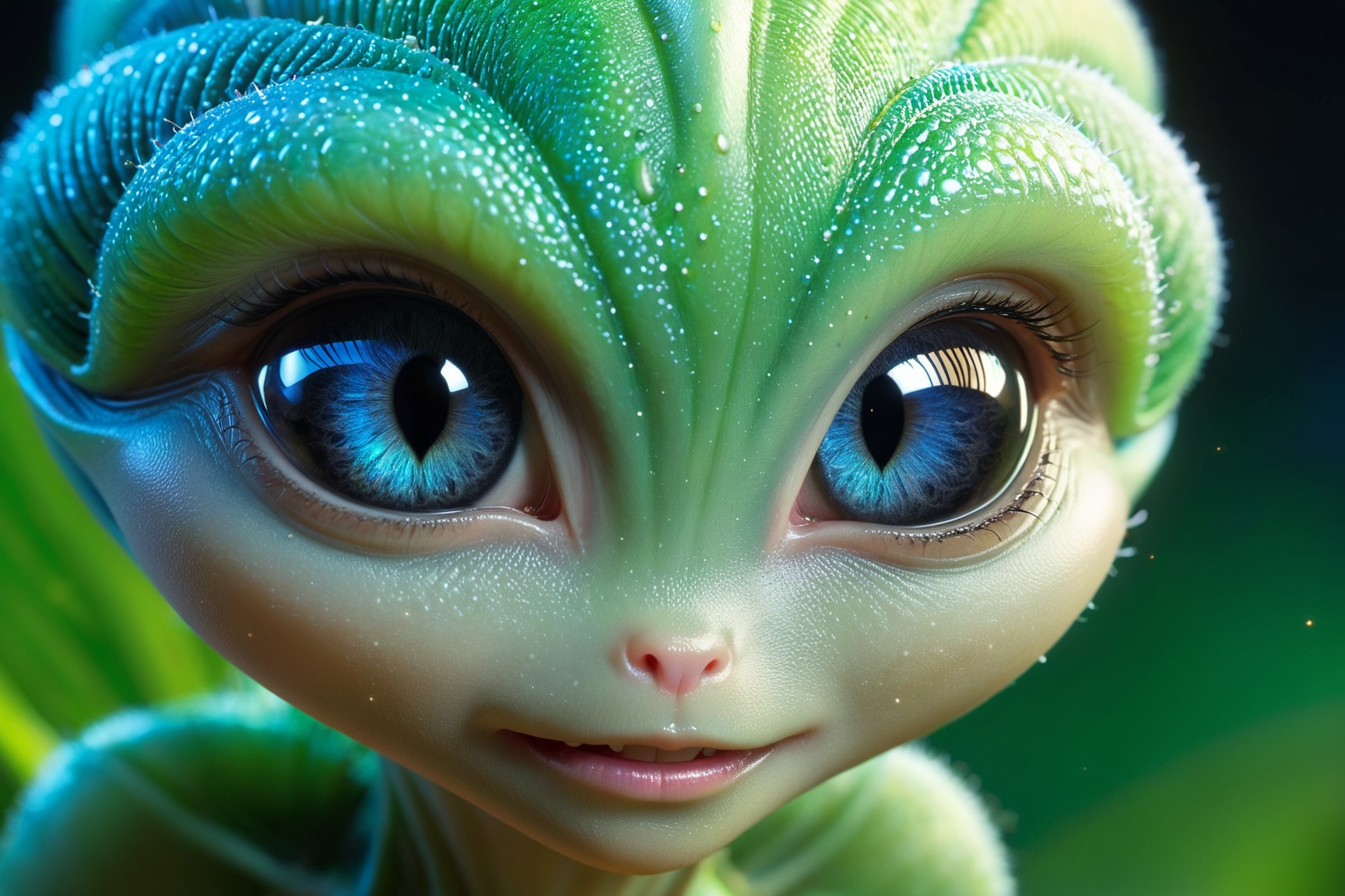Cute creature from Space. terraforming. Alien Flora,  Miki Asai Macro photography,  close-up on Tensor.Art
