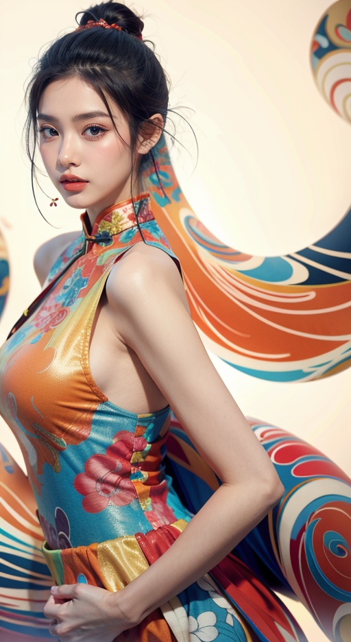 1girl,Chinese,Multicolored,<lora:tifa Chinese Mythology:1>