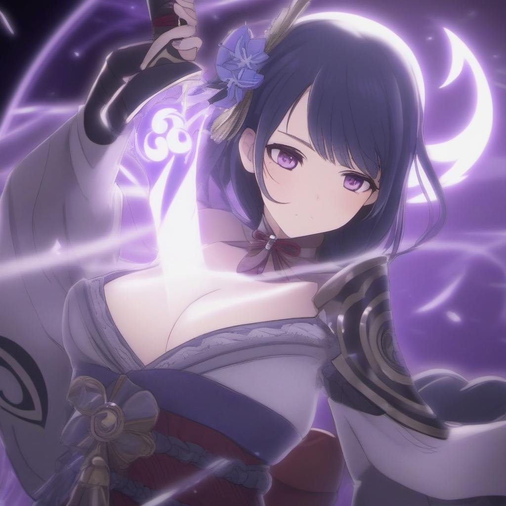 professional 3d model raiden_shogun is pulling a blade from her chest,<lora:raidenxl3-000014:0.7>,, (masterpiece,best quality,ultra_detailed, highres, absurdres:1.2), . octane render, highly detailed, volumetric, dramatic lighting