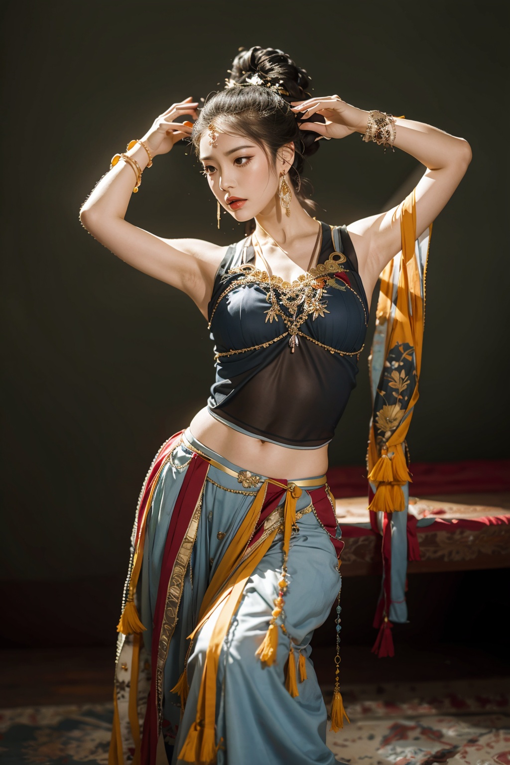  absurdres,incredibly absurdres,reality,realistic,,solo, Ancient costume dancers, Landscape wallpaper style