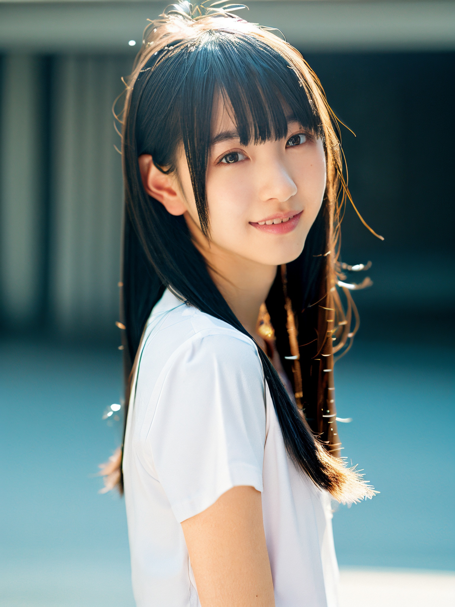 a perfect full-body portrait photo of a Japanese Top model,  upper body framing, on Tensor.Art