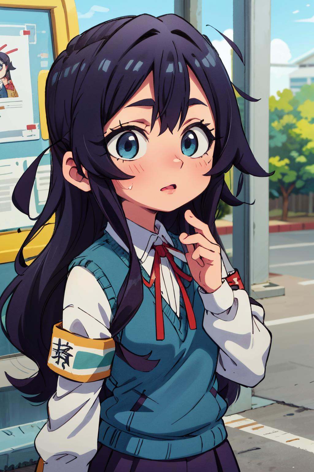 shizuka_wz,  long hair,  dark blue hair on Tensor.Art