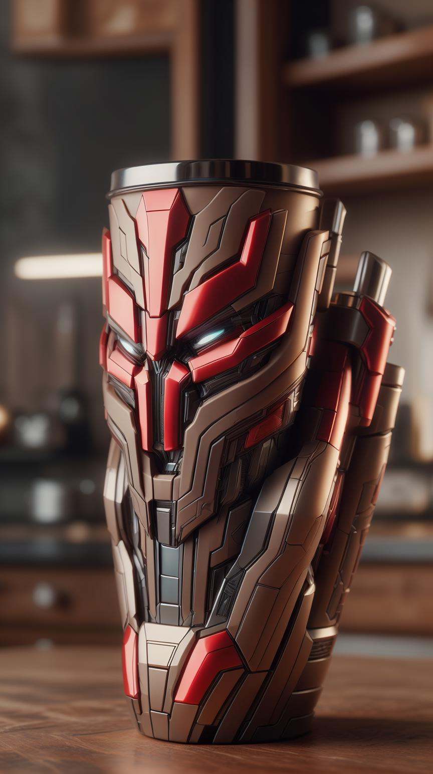 TransformersStyle Taupe,  Scarlet,  Travel mug by mnemic on Tensor.Art