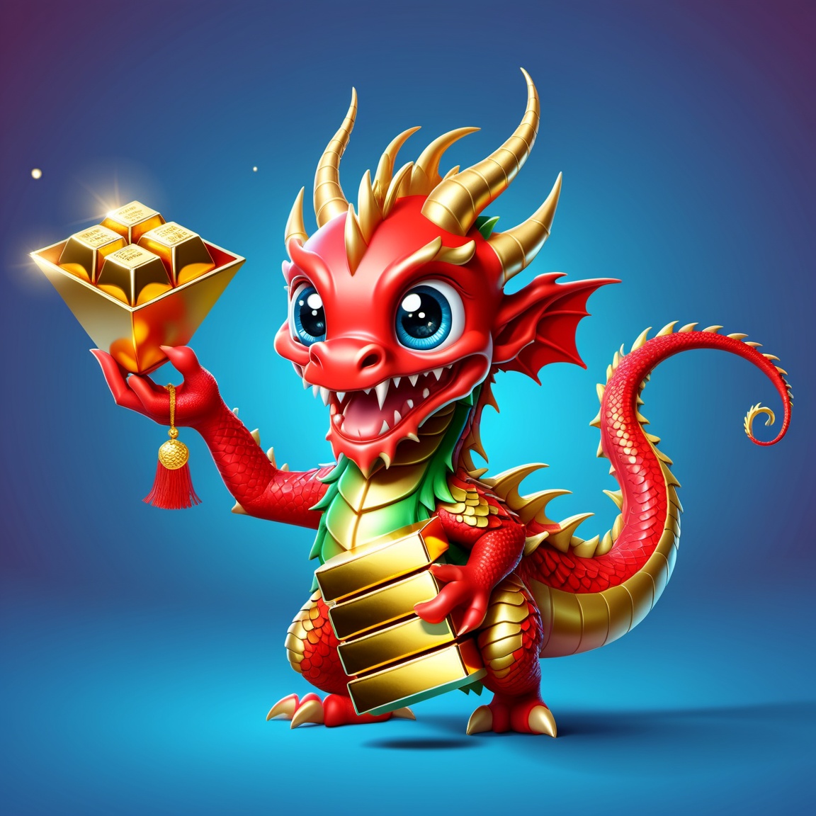 Cartoon Dragon,  illustration,  2D effect on Tensor.Art