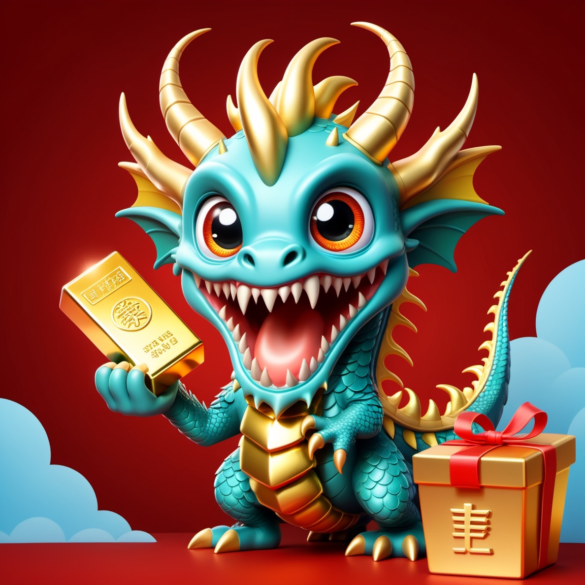 Cartoon Dragon,  illustration,  2D effect on Tensor.Art