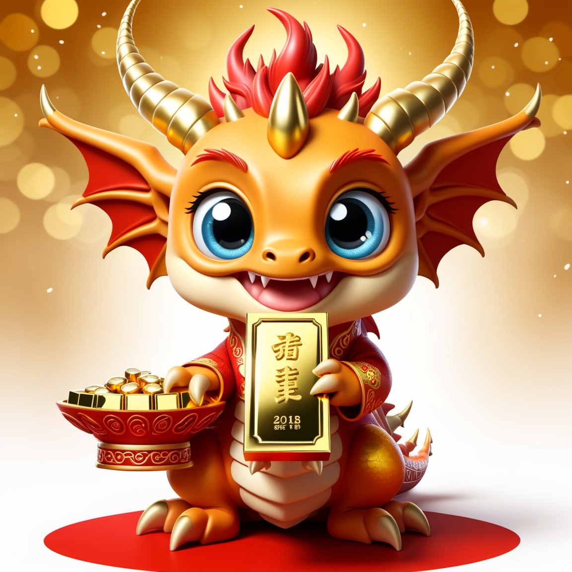 Cartoon Dragon,  illustration,  2D effect on Tensor.Art