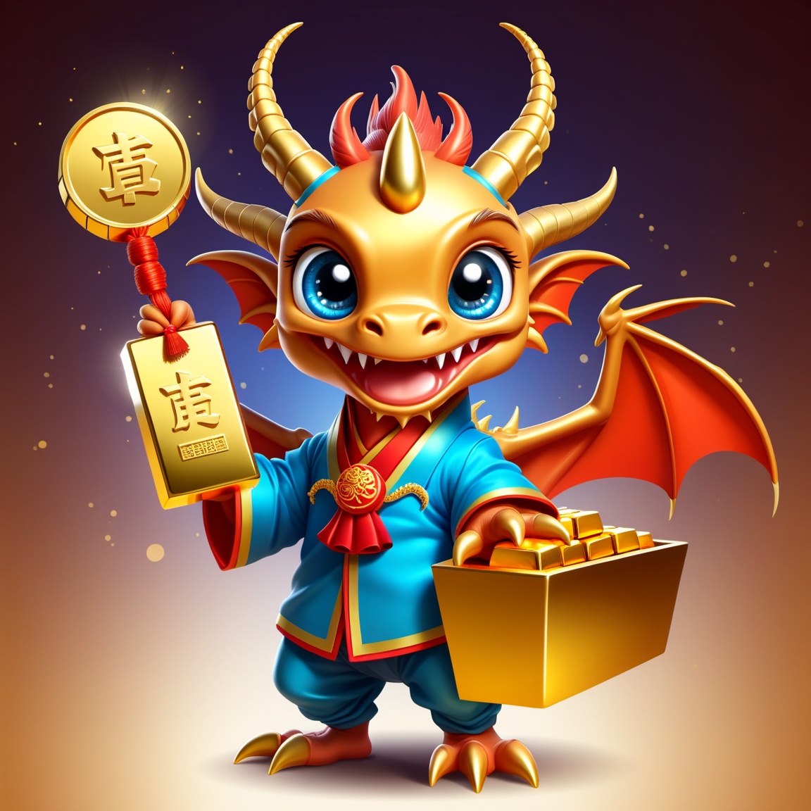 Cartoon Dragon,  illustration,  2D effect on Tensor.Art
