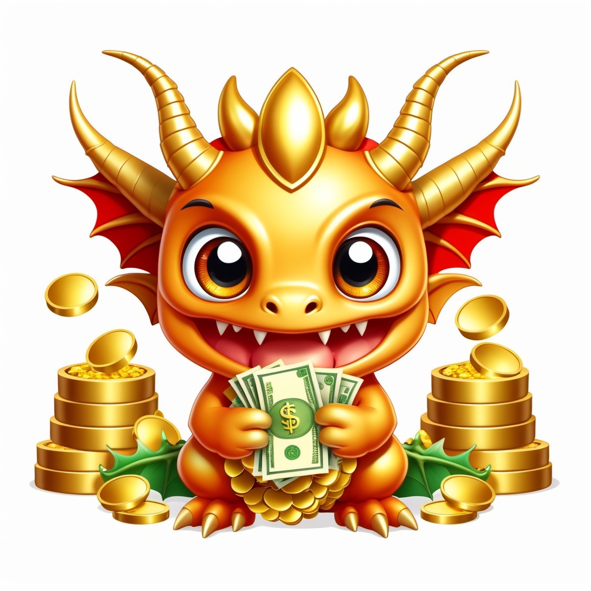 Cartoon Dragon,  illustration,  2D effect on Tensor.Art