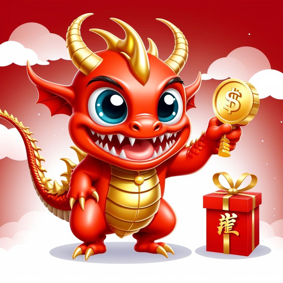 Cartoon Dragon,  illustration,  2D effect on Tensor.Art