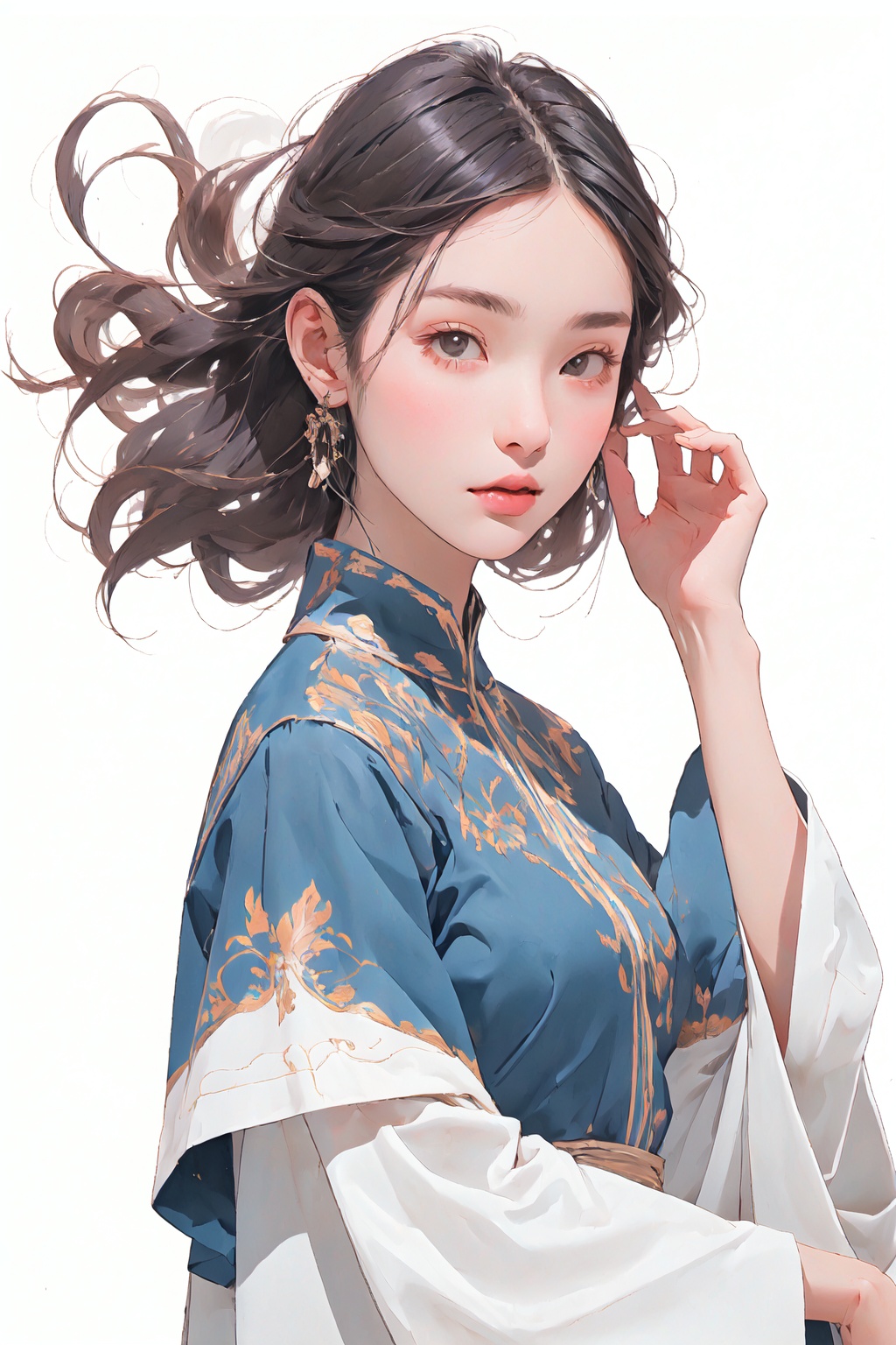  1girl (xiake, delicate face, majesty), whole body, robe, highest quality, highest picture quality, 8k photography HD picture, chinese clothes, mountain