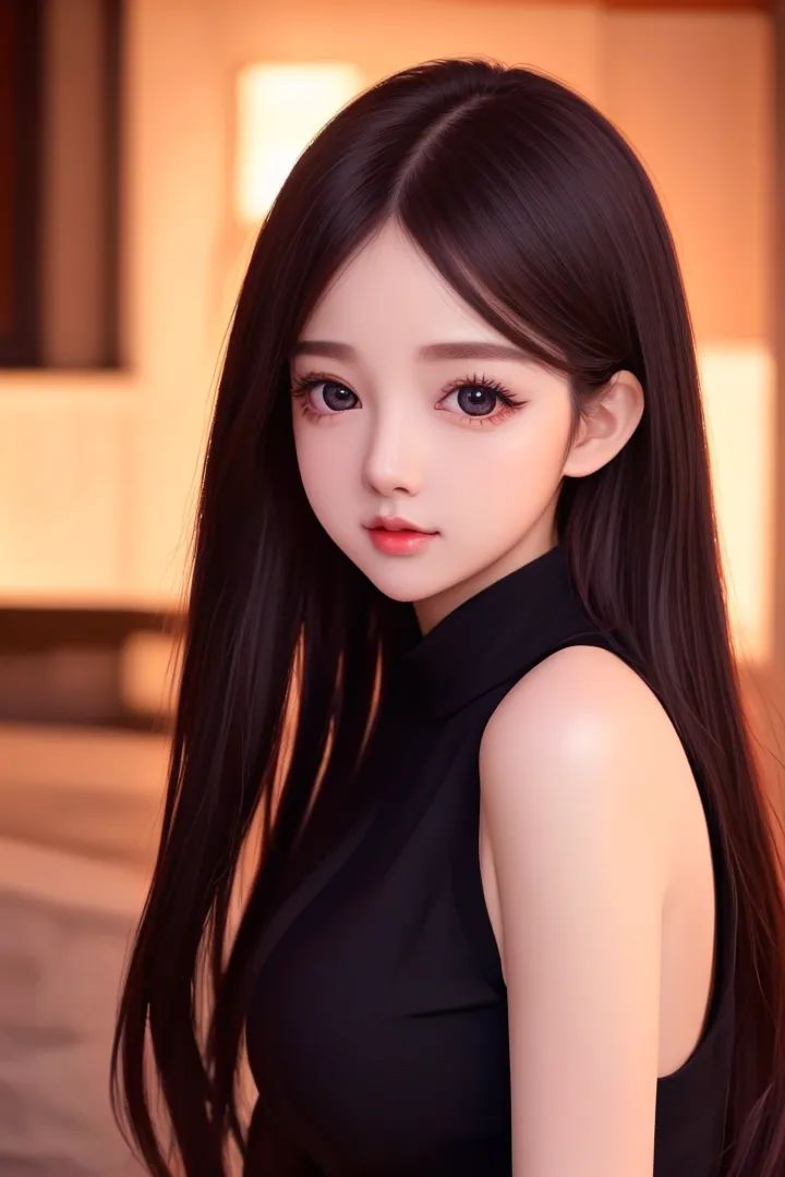 a beautiful girl,  big eyes,  from head to waist on Tensor.Art