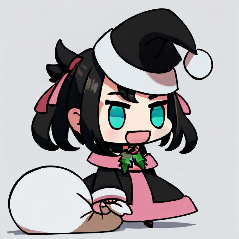 <lora:Padoru_Meme:1>, Padoru_Meme, open mouth, ((masterpiece,best quality)), absurdres, <lora:Marnie_Pokemon_Dim32:0.5>, Marnie_Pokemon, aqua eyes, black choker, red ribbon,  jewelry, pink dress, black jacket, open clothes, long sleeves, solo, smiling, looking at viewer, cowboy shot,  , 