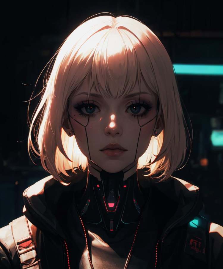 Cyberpunk face implant mark by Lembont on Tensor.Art