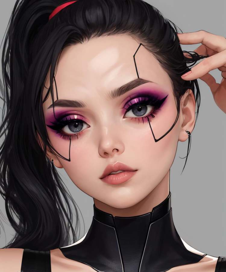 Cyberpunk face implant mark by Lembont on Tensor.Art