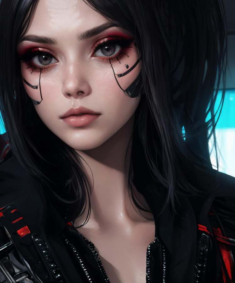 Cyberpunk face implant mark by Lembont on Tensor.Art
