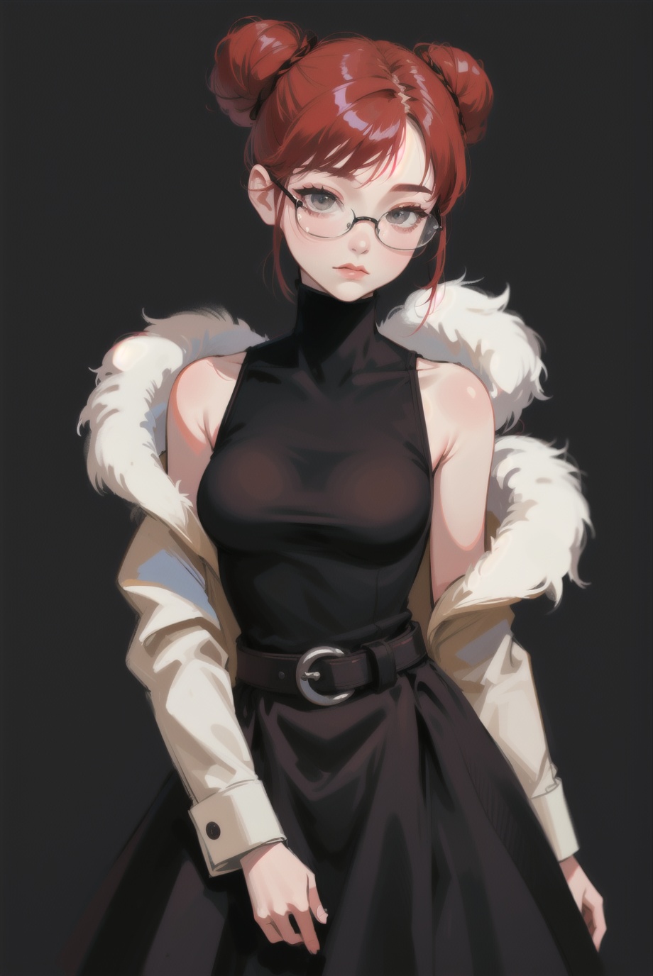 red hair,  beautiful,  turtleneck on Tensor.Art