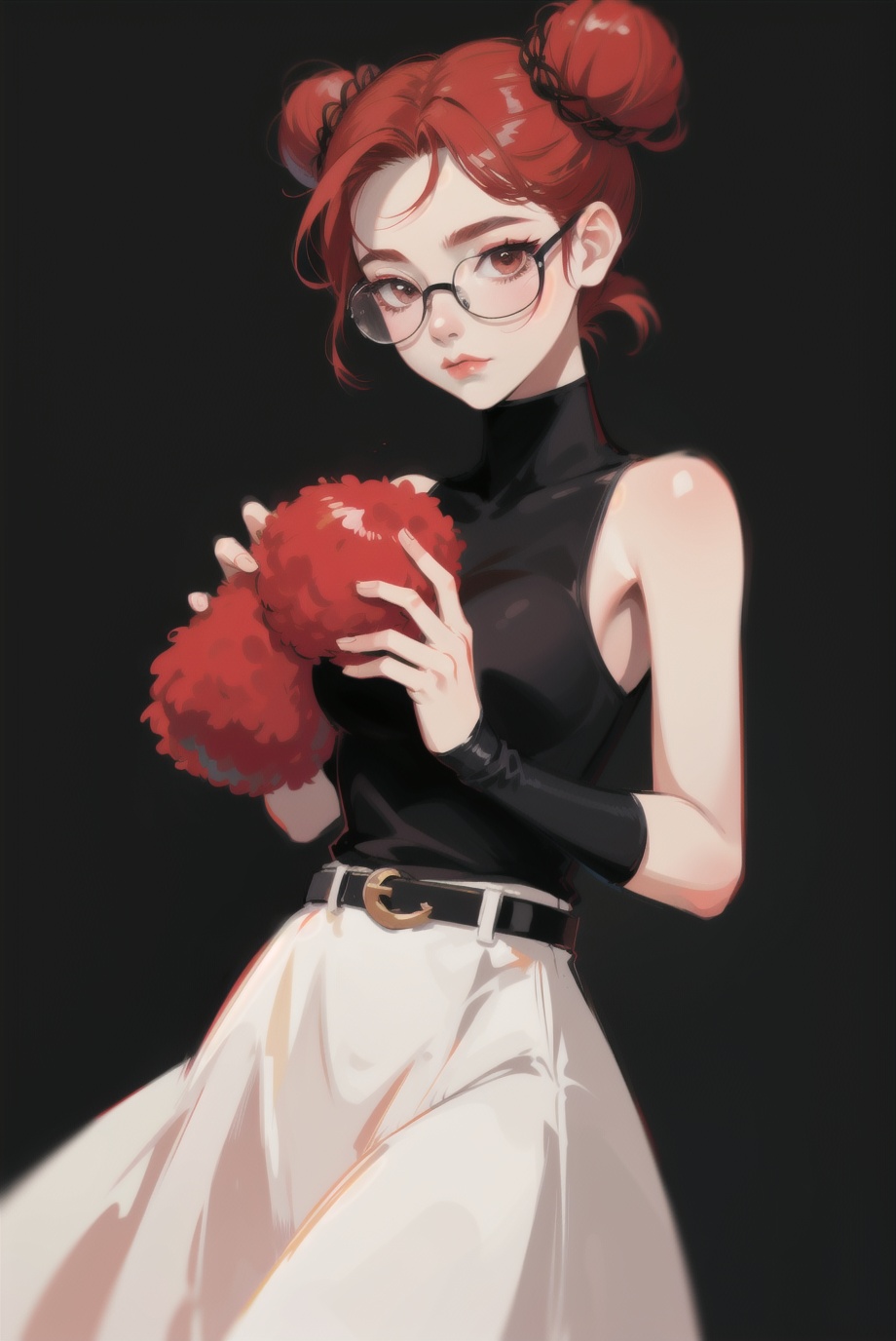 red hair,  beautiful,  turtleneck on Tensor.Art