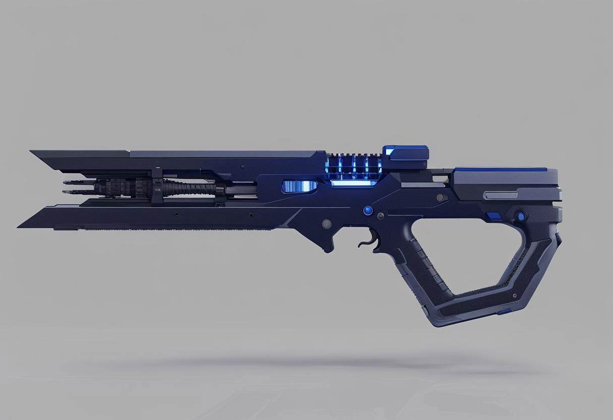 3D,  laser rifle,  tesla coils on body on Tensor.Art