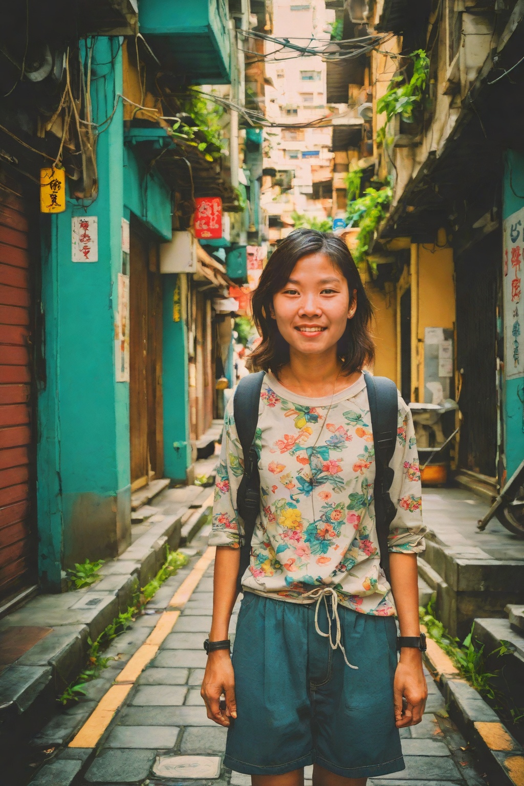 photograph,  Rusticcore,  Grotesque Hong Konger Geographer 1girl on Tensor.Art