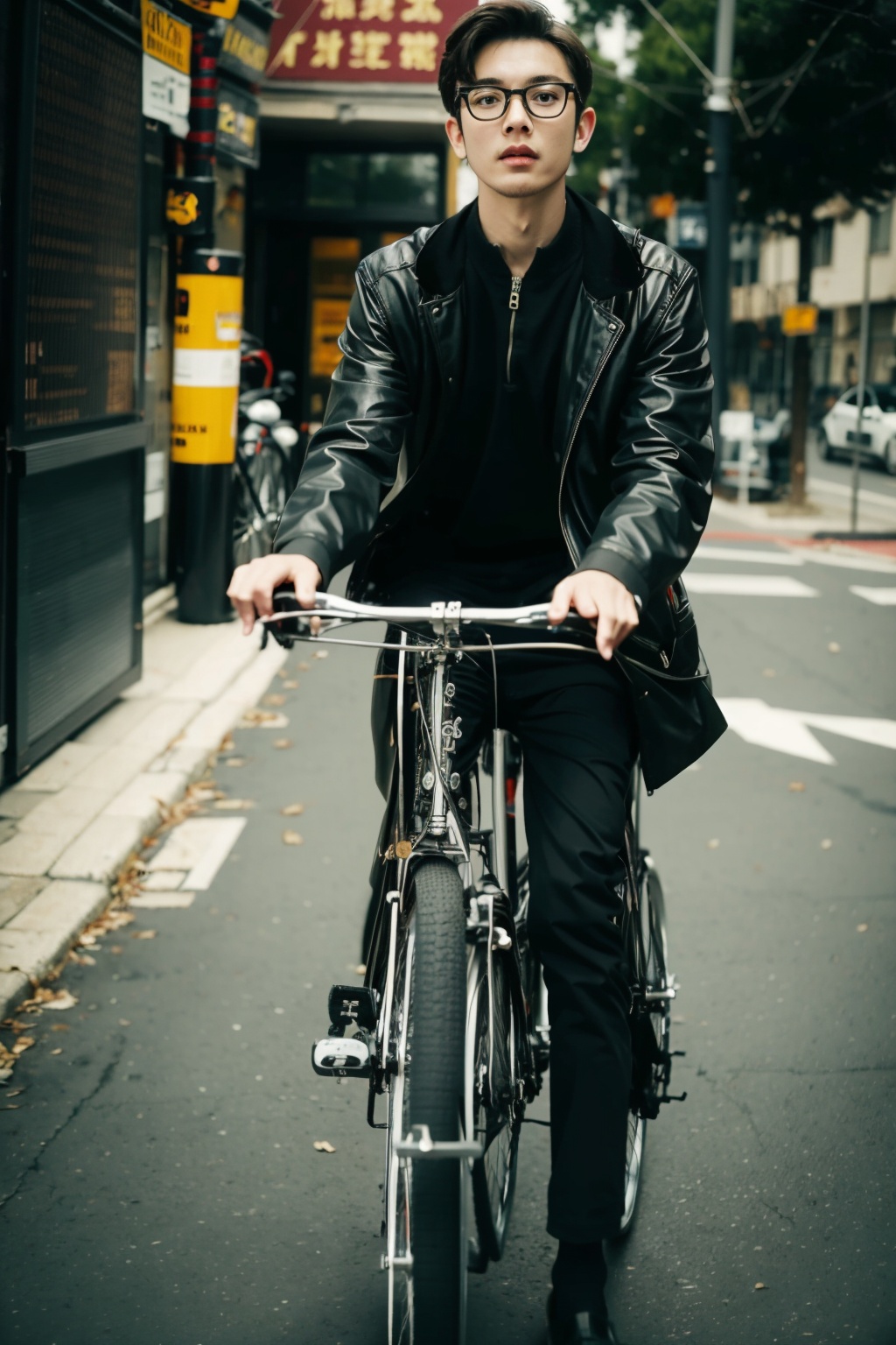  absurdres,incredibly absurdres,reality,realistic,,(solo:1.2),1boy,full_shot, Old style bicycles