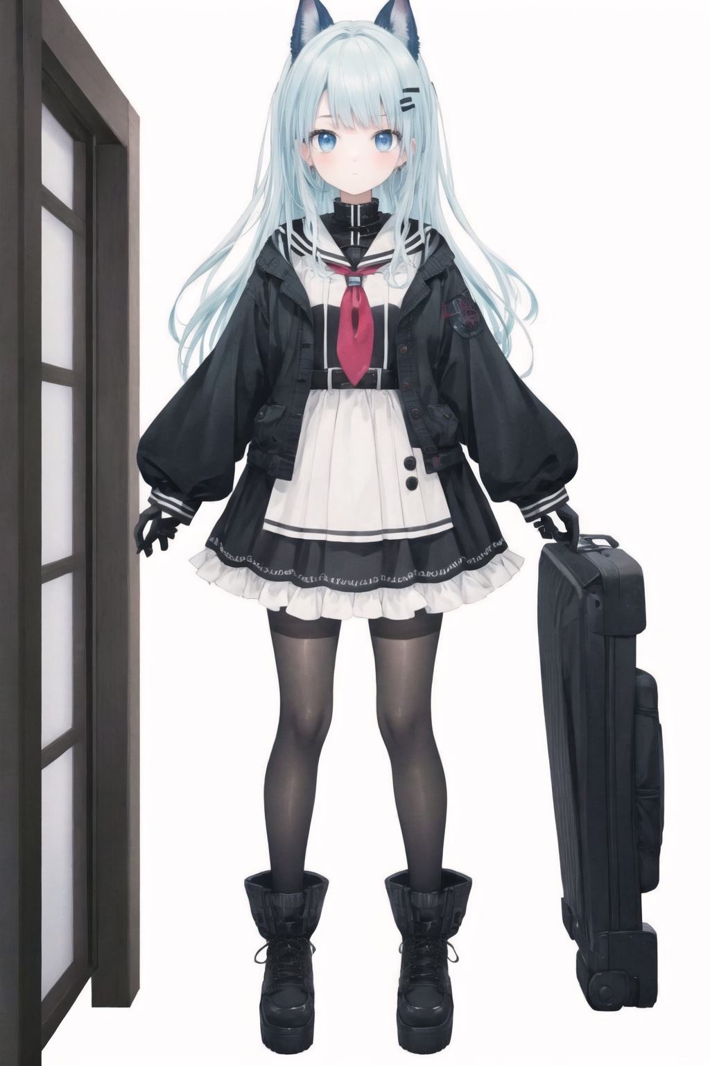 white background.
1girl,solo,long hair.
virtual youtuber,vtuber-fullbody.