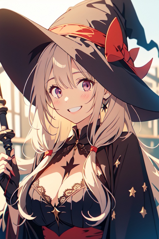 horror,  smiling witch on Tensor.Art