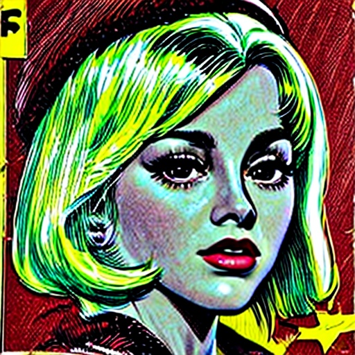 ec,  pulp vintage style,  a blonde woman portrait on Tensor.Art
