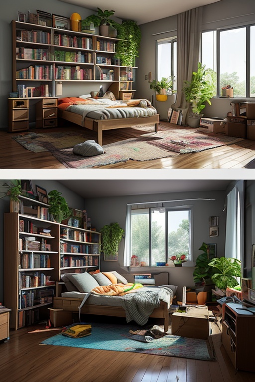 isometric render,  messy nostalgic bedroom with a gaming pc,  windows on Tensor.Art
