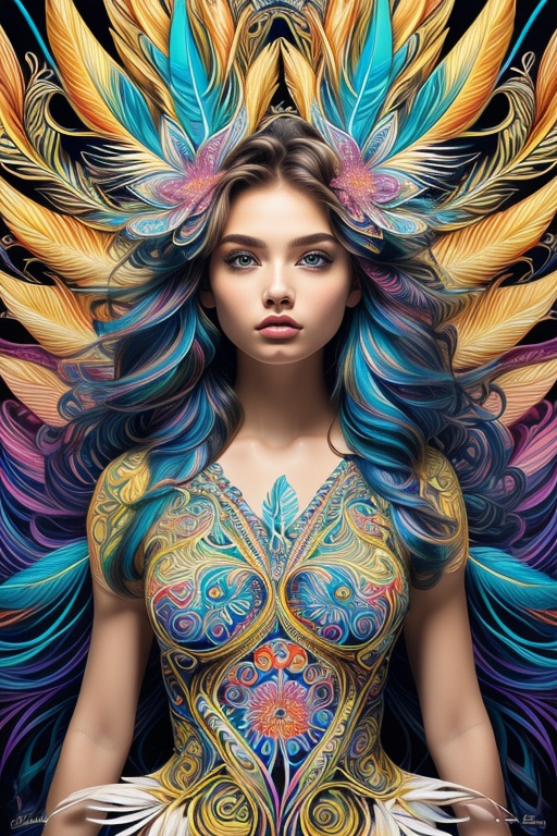 psychedelic art,  ,  (1girl) on Tensor.Art